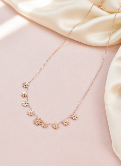 Elegant Rose Gold Floral pendant Necklace