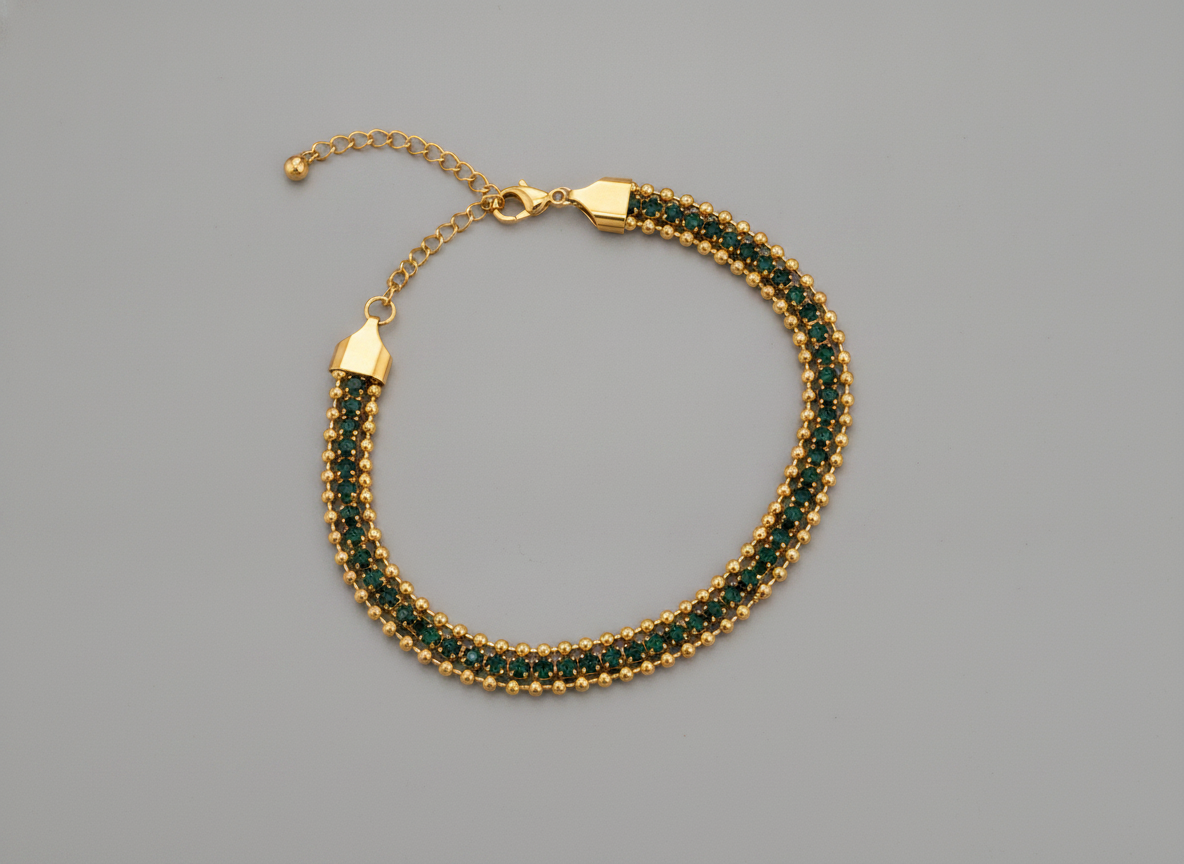 NUGOLD Designer Green Cubic Zirconia Bracelet for Women