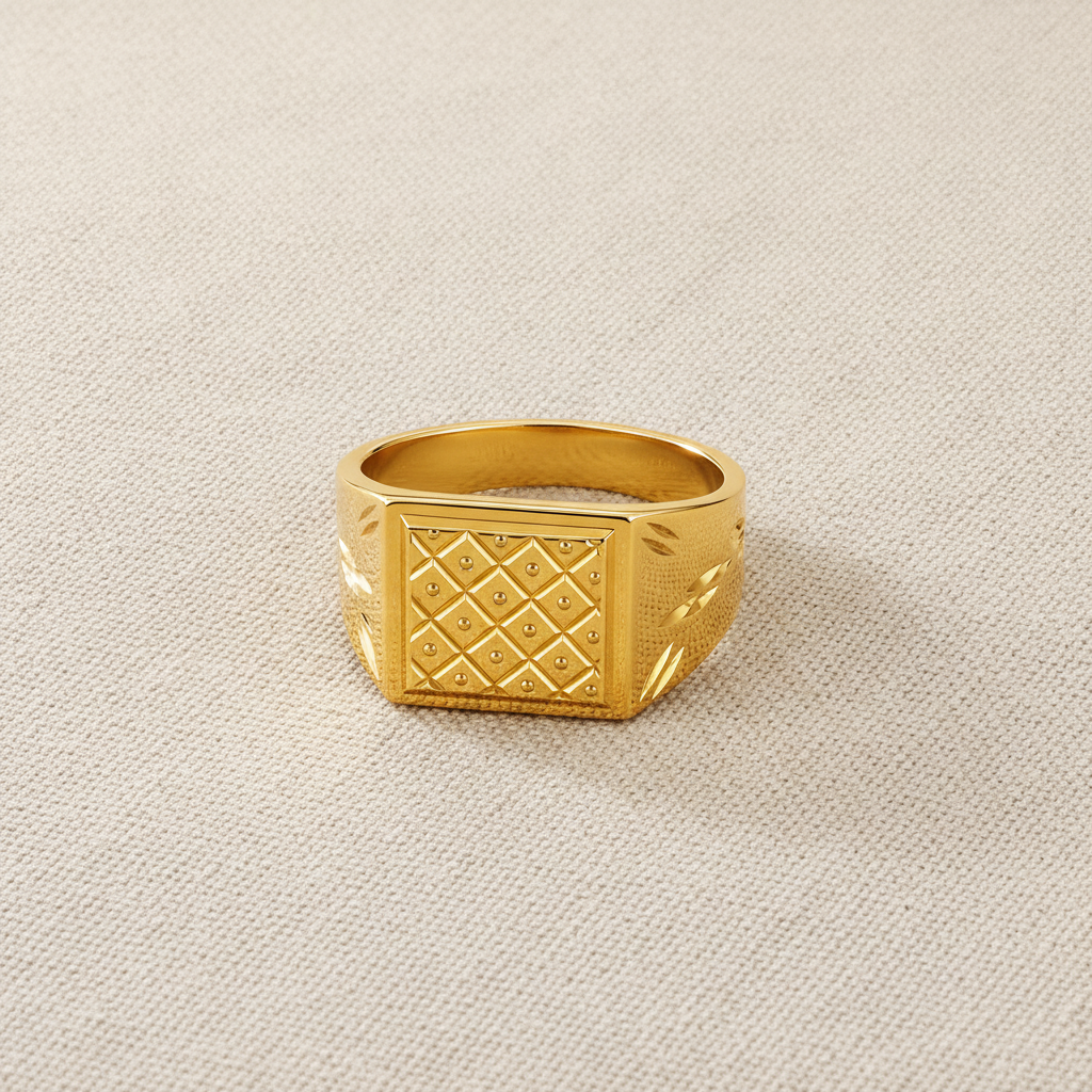 Imperial Lattice Engraved Statement Ring
