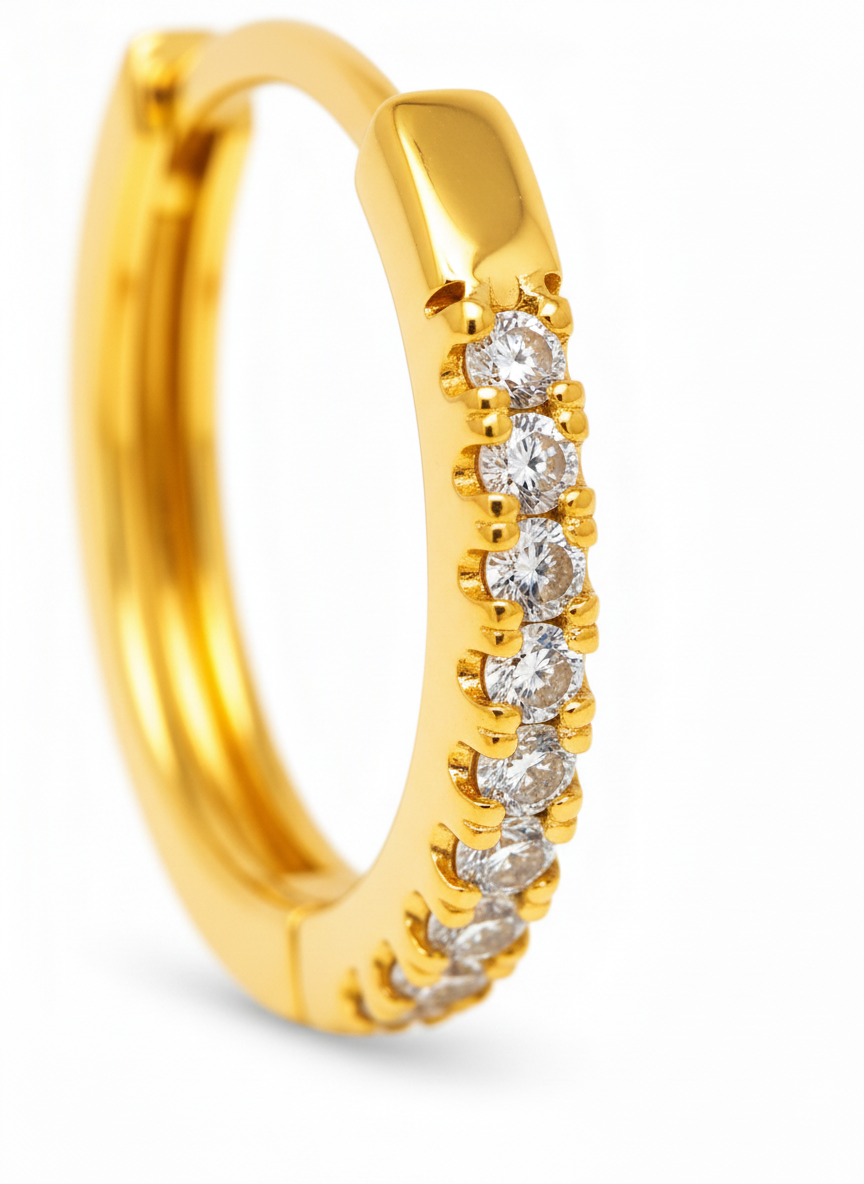 NuGold Diamond Hoop Earrings for Women & Girls