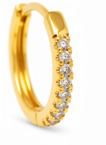 NuGold Diamond Hoop Earrings for Women & Girls