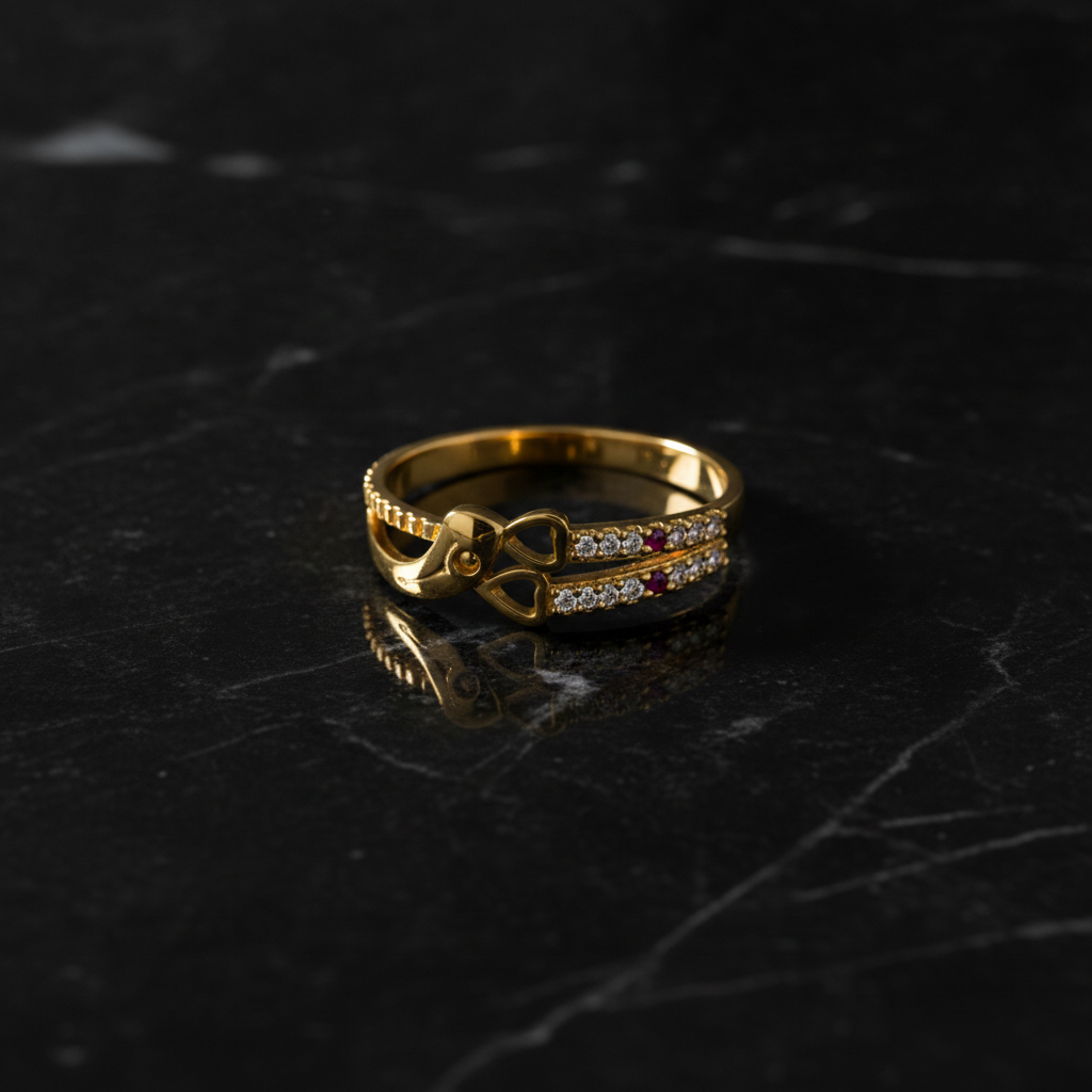 Stylish Bow Design Ring with CZ Stones for Women