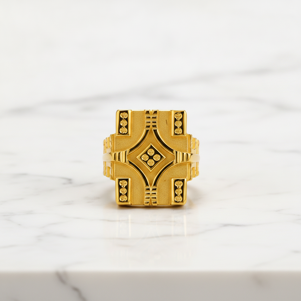 Royal Intricate Panel Statement Ring for Men