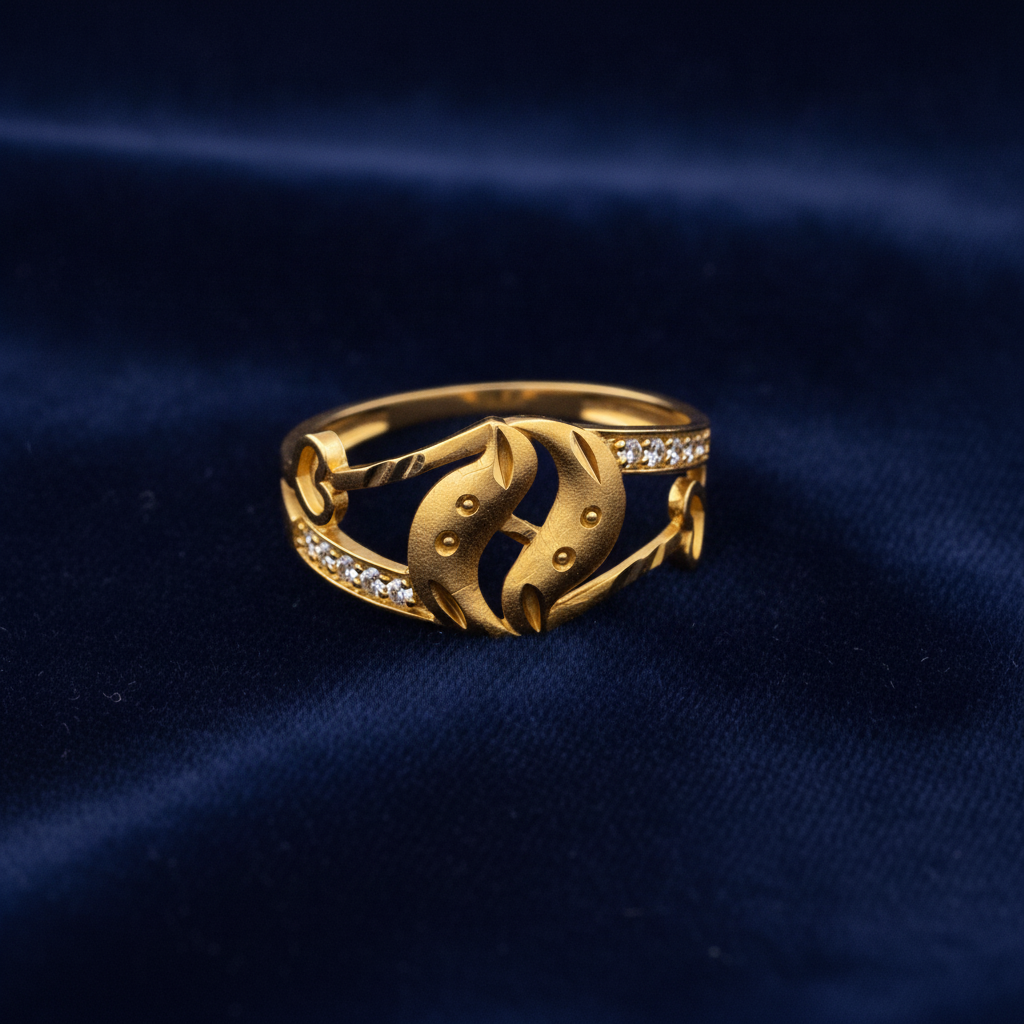 Elegant Leaf Embrace Crystal Ring for Women