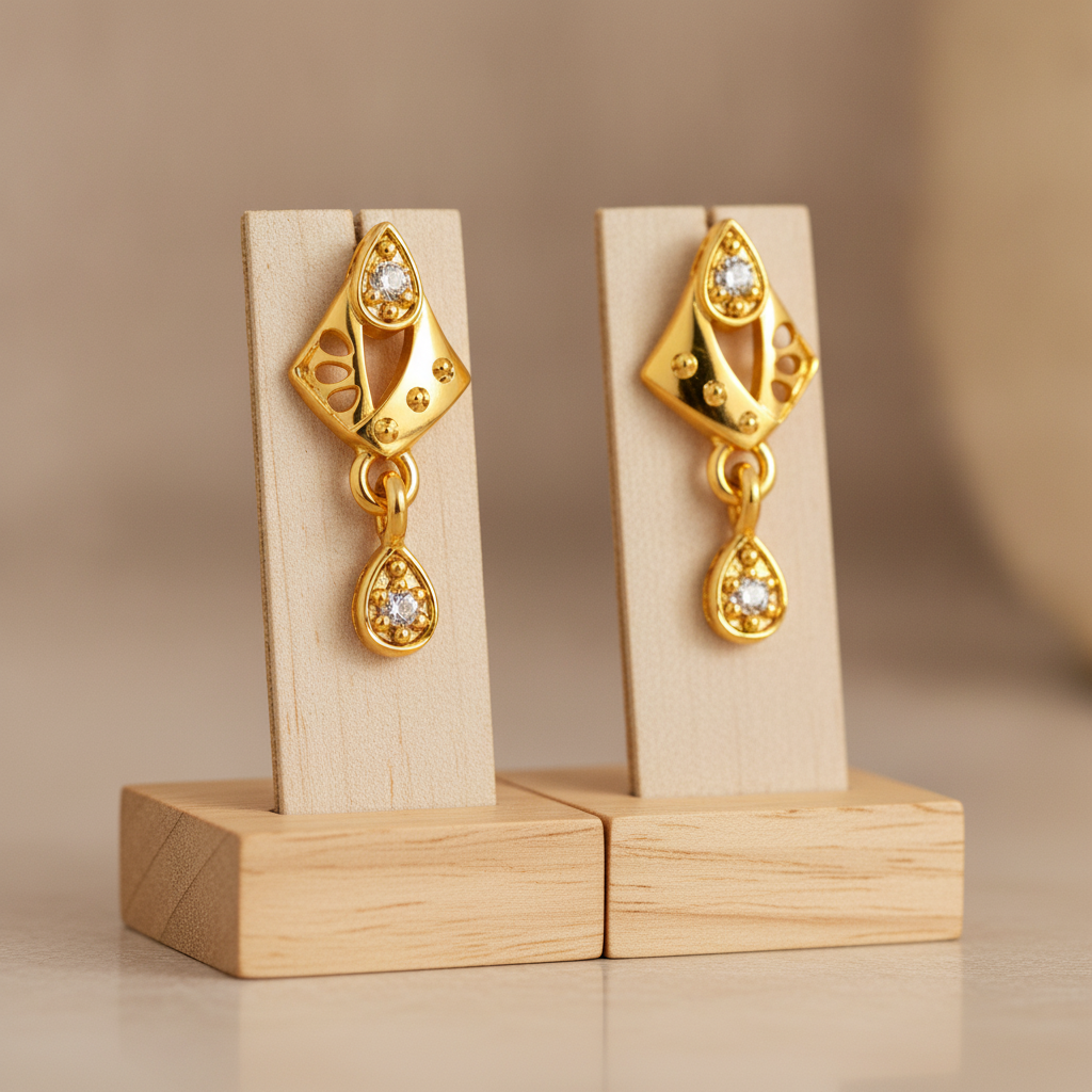 Modern Royal Motif Drop Earrings for Women
