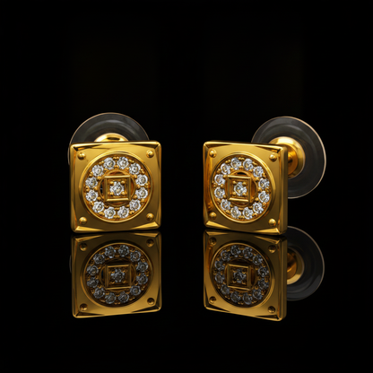 Regal Quadrant Crystal Stud Earrings