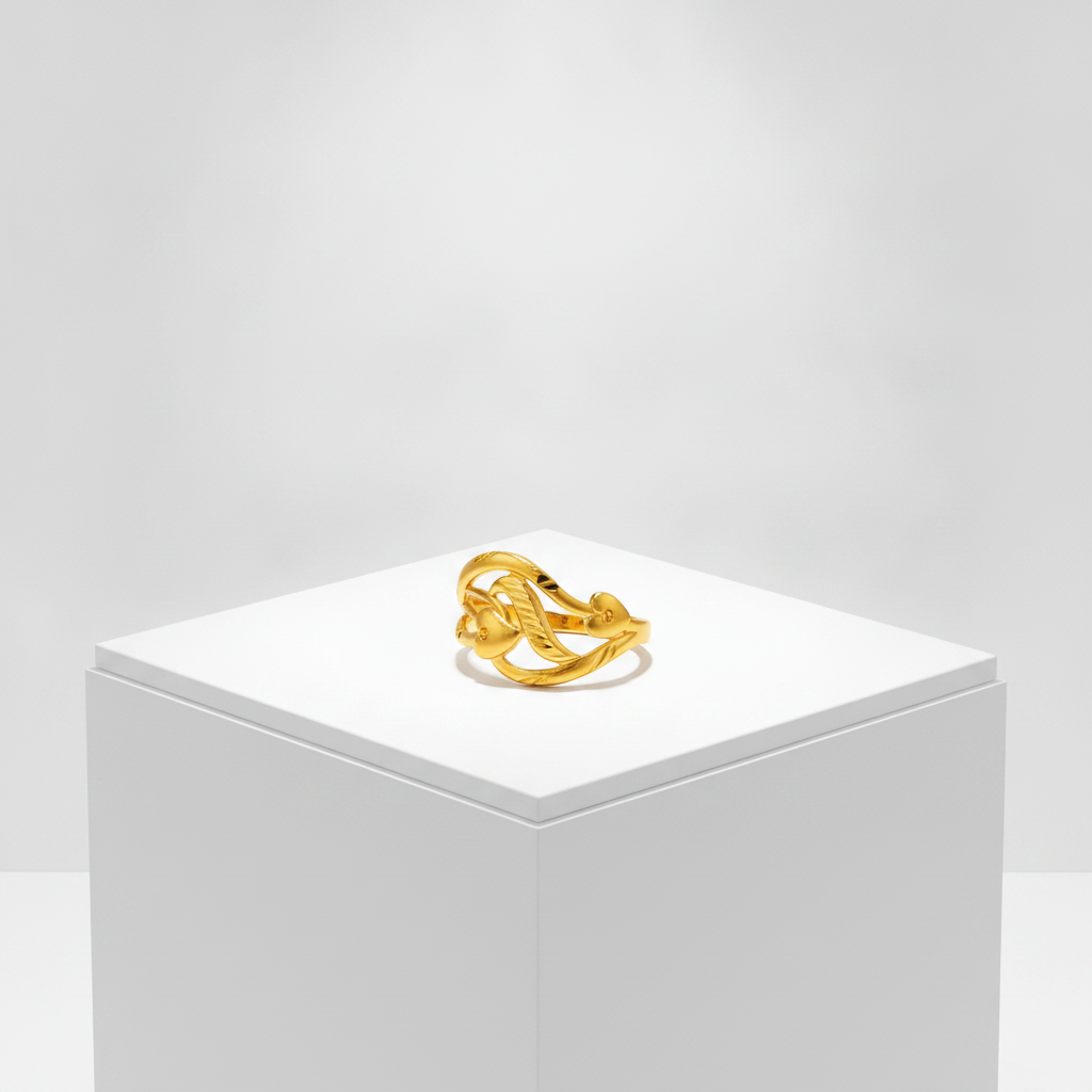 NUGOLD Elegant Leaf Design Adjustable Ring for Women