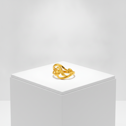 NUGOLD Elegant Leaf Design Adjustable Ring for Women