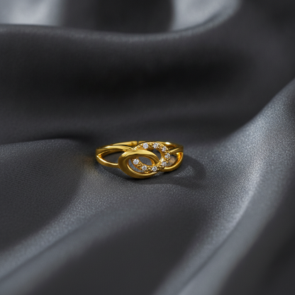 Infinity Loop Cubic Zirconia Open Ring for Women & Girls