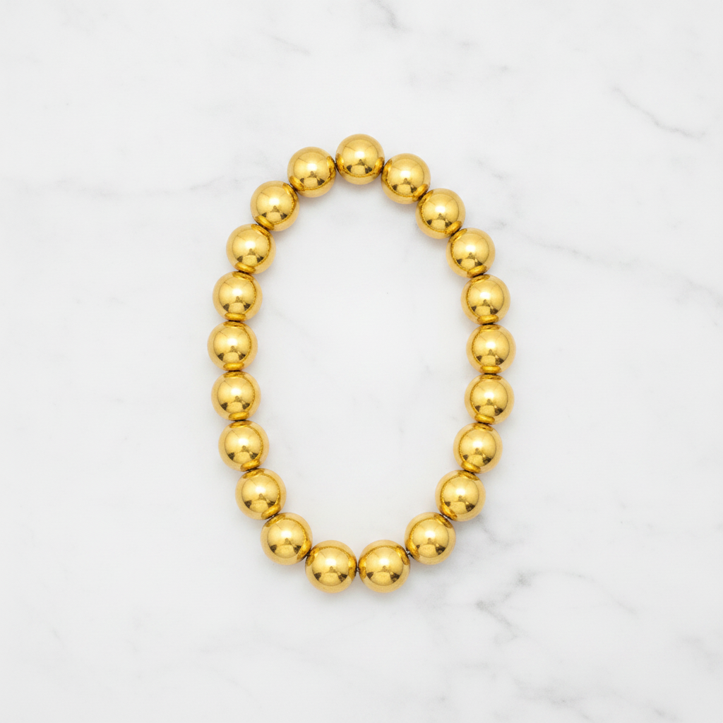 NUGOLD Premium Gold Beaded Bracelet for Girls & Women