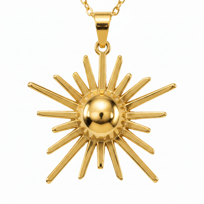Golden Solstice Sun Necklace for Women
