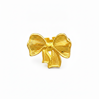 NUGOLD Adjustable Ribbon Bow Ring for Women & Girls