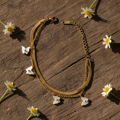 NUGOLD Double Layer Butterfly Bracelet