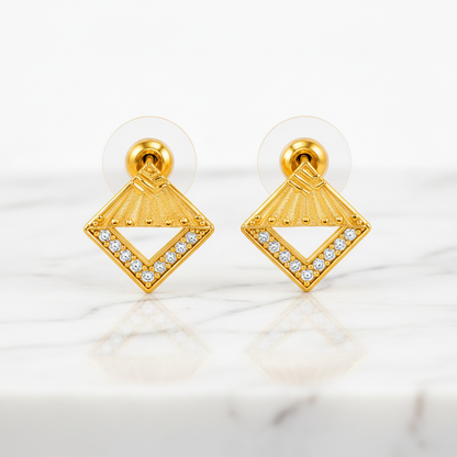 Celestial Faceted V-Chassis Ear-Studs