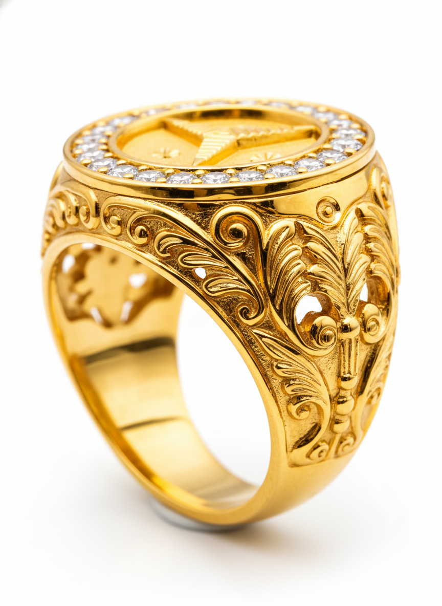 NuGold Imperial Star Emblem Ring