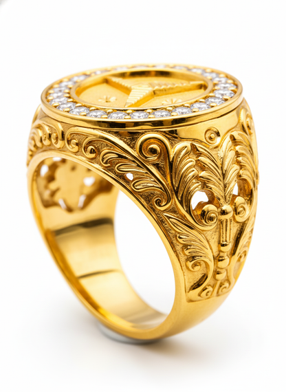 NuGold Imperial Star Emblem Ring