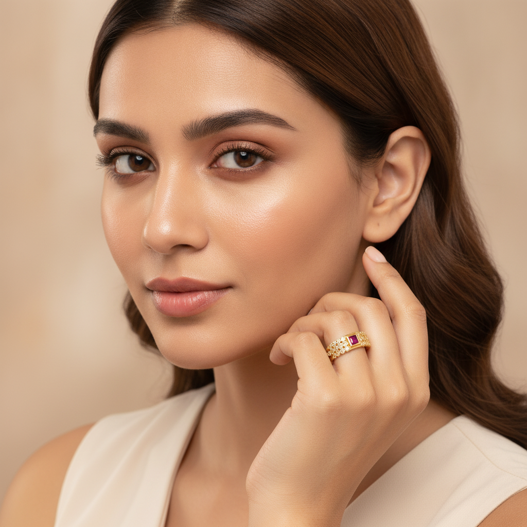 Royal Crimson Luxe Statement Ring