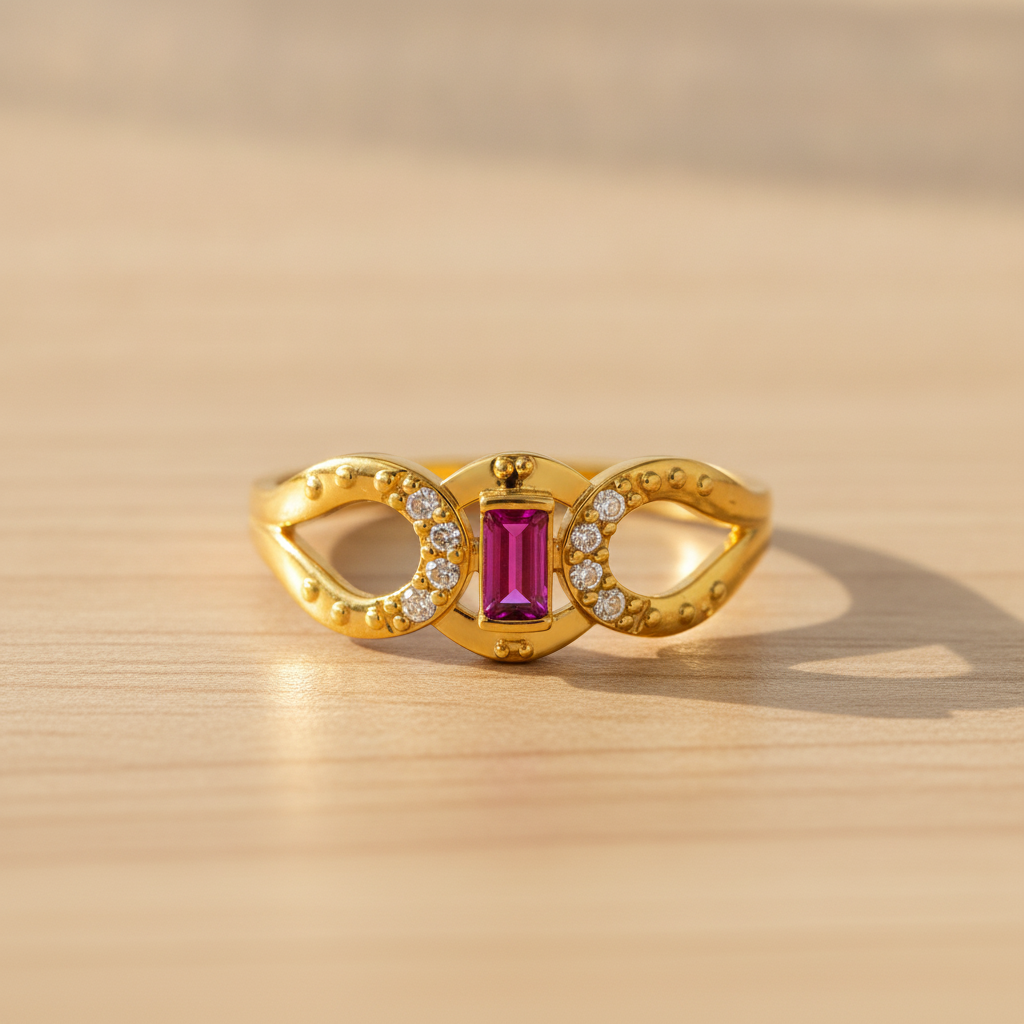 Regal Ruby Infinity Embrace Statement Ring for Women
