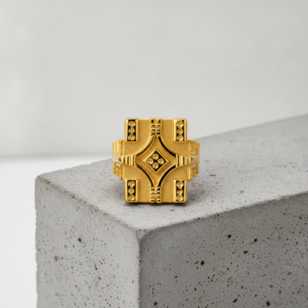 Royal Intricate Panel Statement Ring for Men