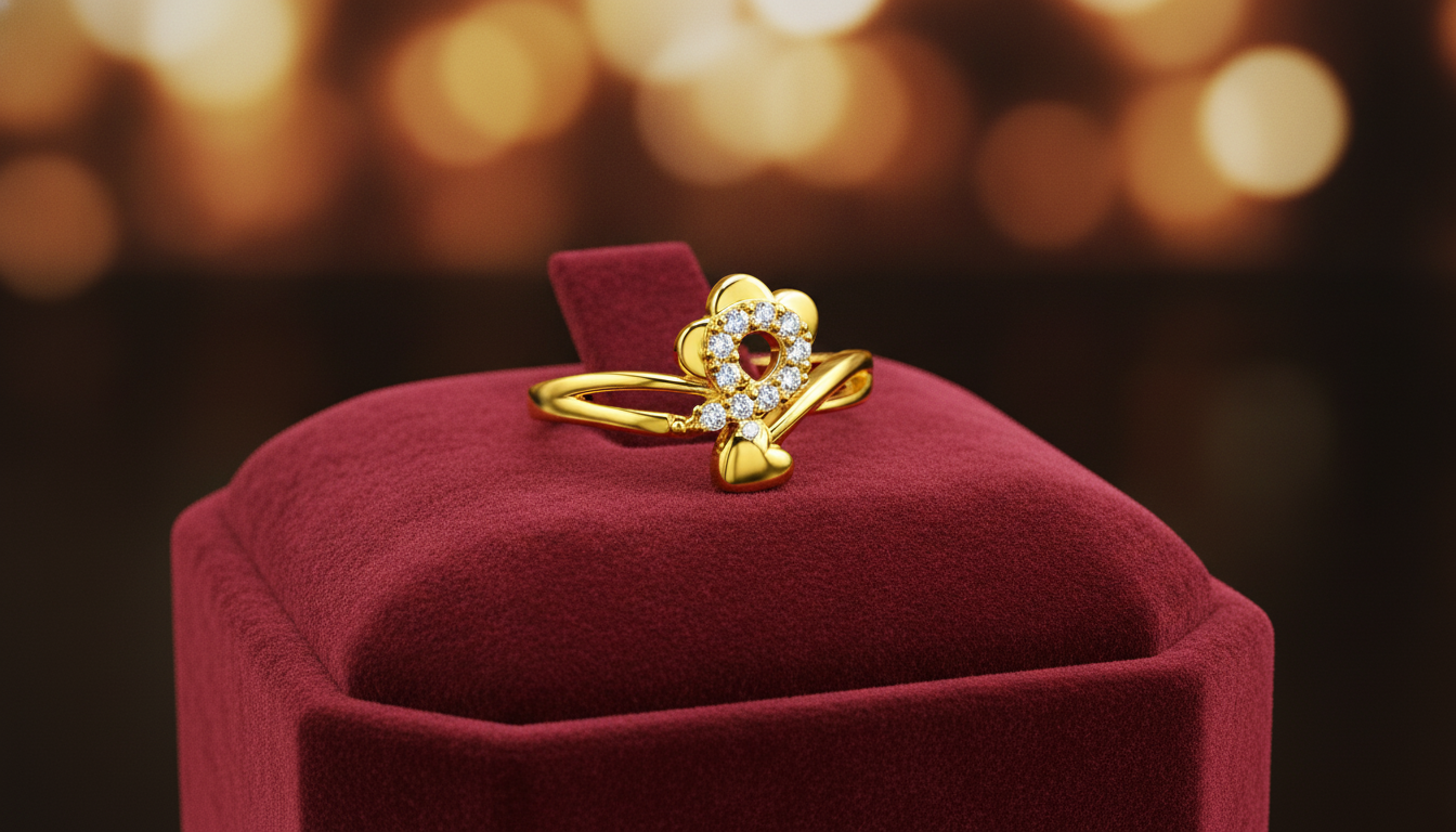 Floral Heart CZ Adjustable Ring for Women