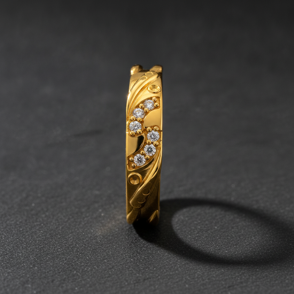 Leafline Sparkle Band Ring for Women