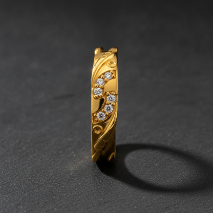 Leafline Sparkle Band Ring for Women