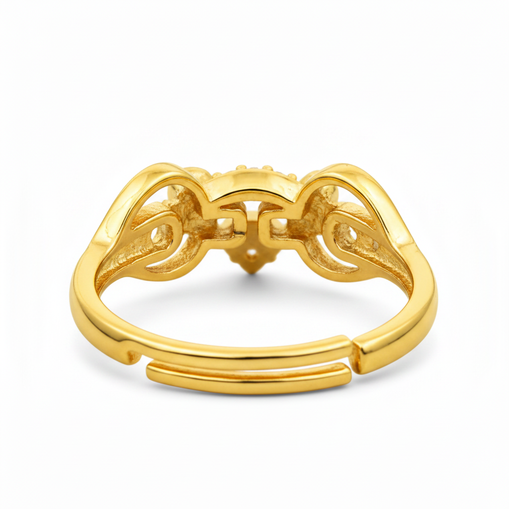 NUGOLD Deer Antler CZ Adjustable Ring for Women
