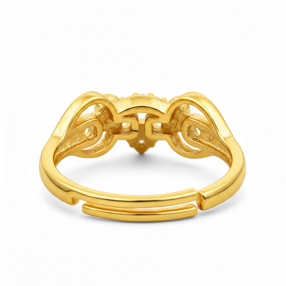 NUGOLD Deer Antler CZ Adjustable Ring for Women