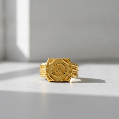 Royal Triad Crest Statement Ring for Men