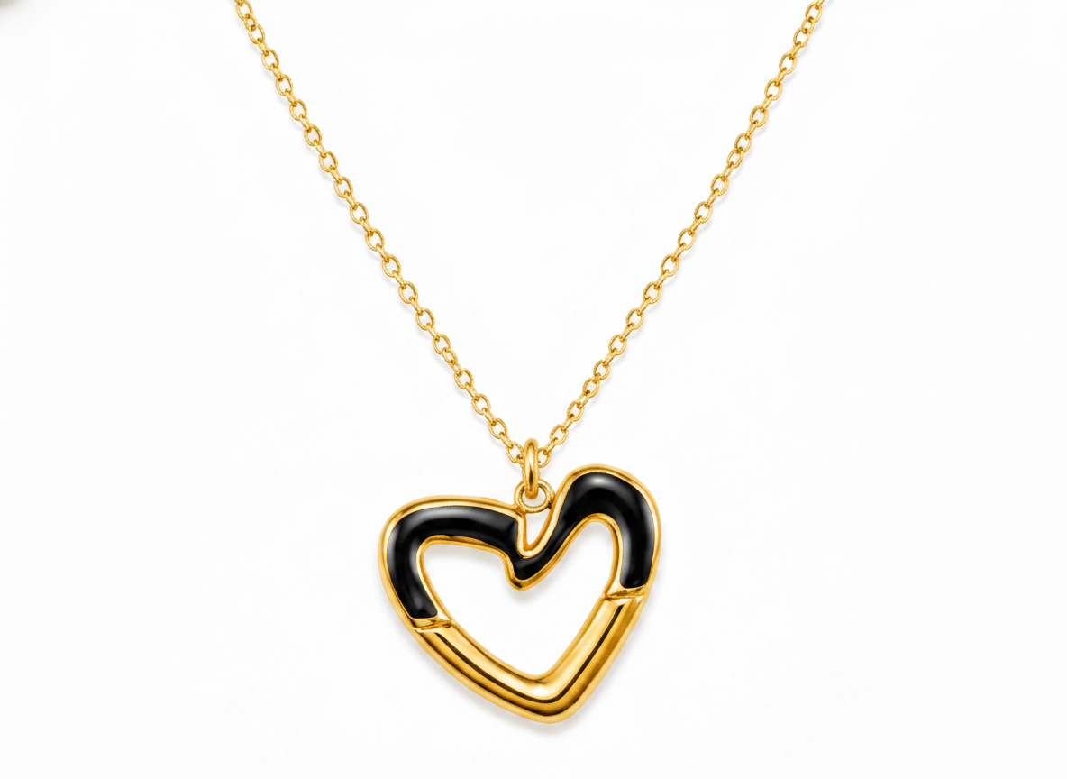 Elegant Dual-Tone Heart Necklace for Women
