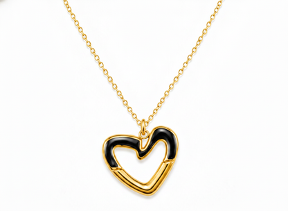 Elegant Dual-Tone Heart Necklace for Women