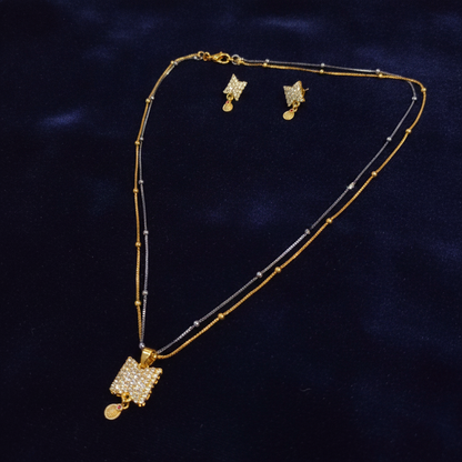NUGOLD Crystal Veil Pendant & Earrings Set
