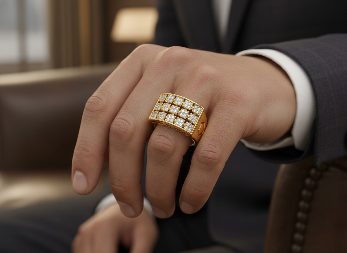 NuGold Royale Pavé Signet Ring