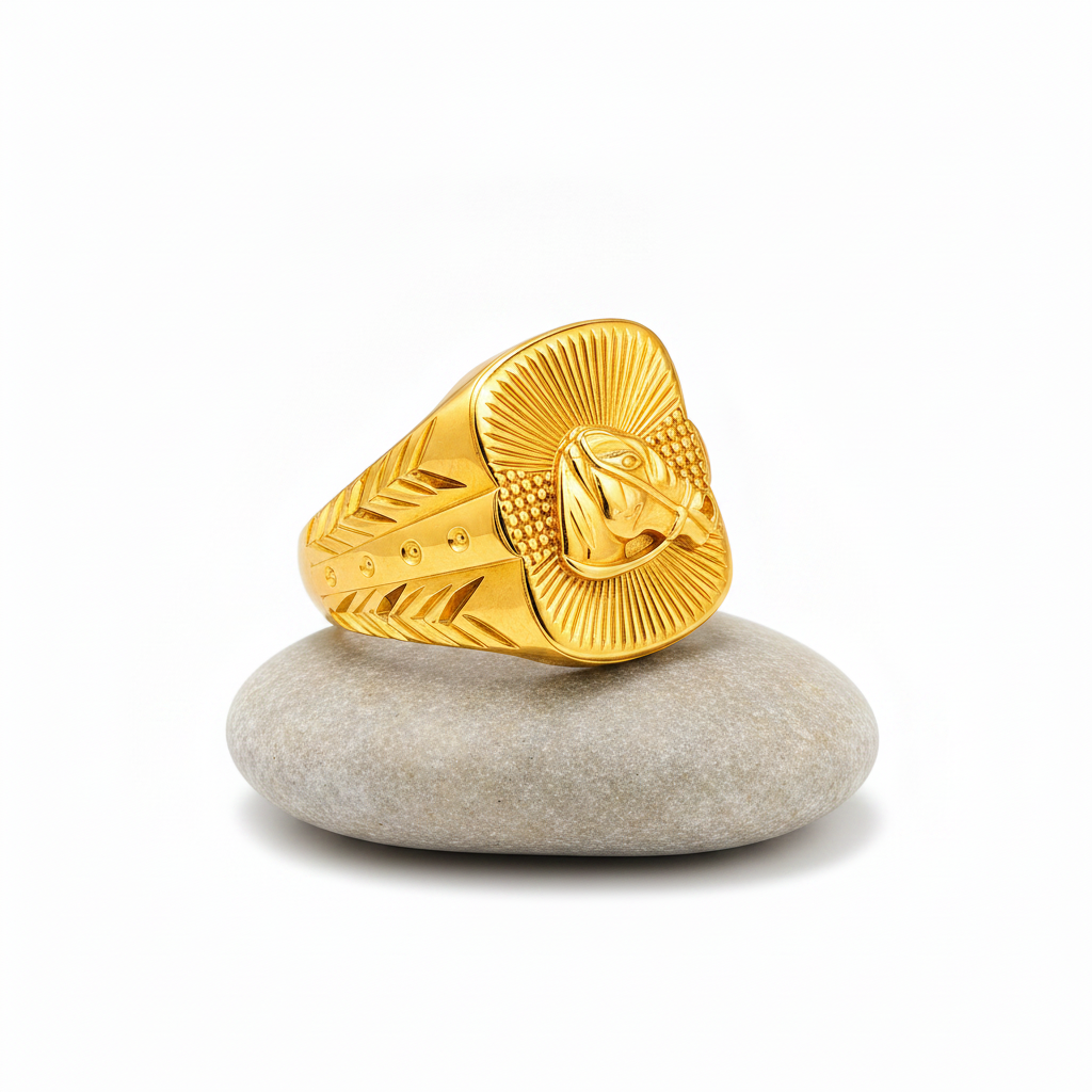 Royal Equestrian Crest Heritage Statement Ring for Men