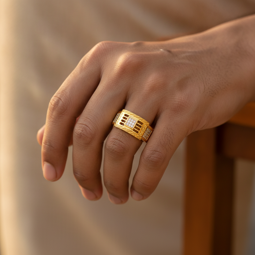 Luxury Designer CZ Cocktail Ring for Men