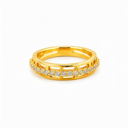 NUGOLD CZ Band Ring for Women With CZ Stone