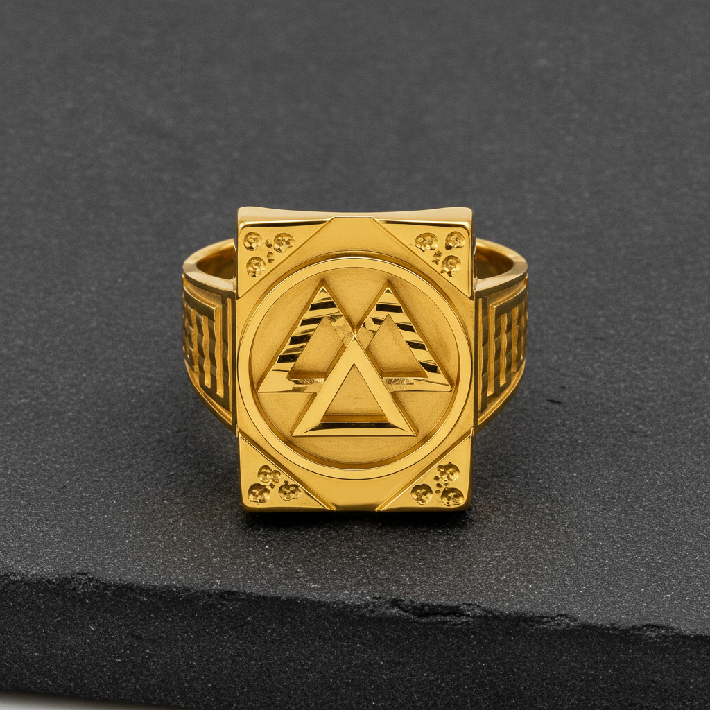Royal Dynasty Triangle Signet Ring For Men