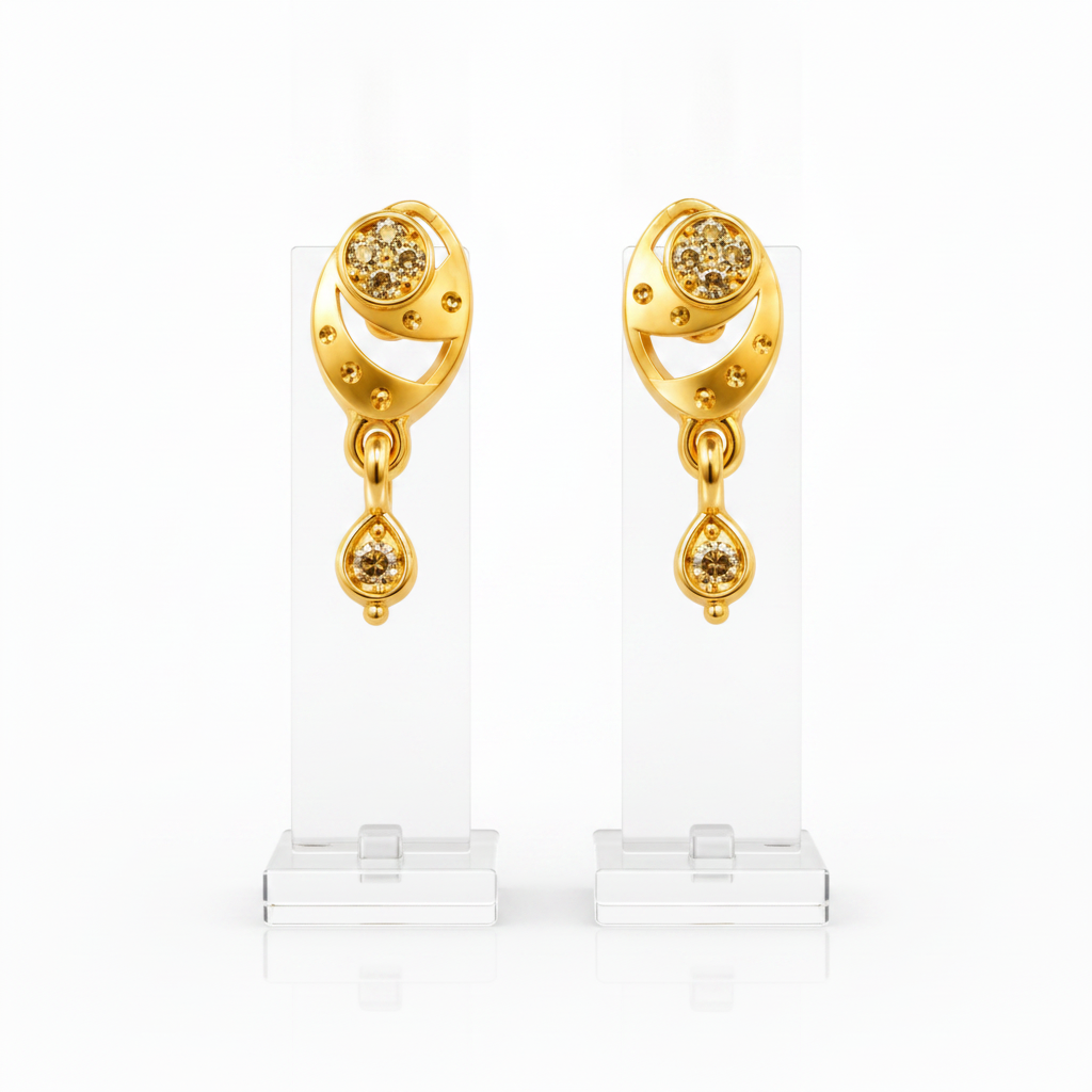 Royal Paisley Crystal Teardrop Dangler Earrings