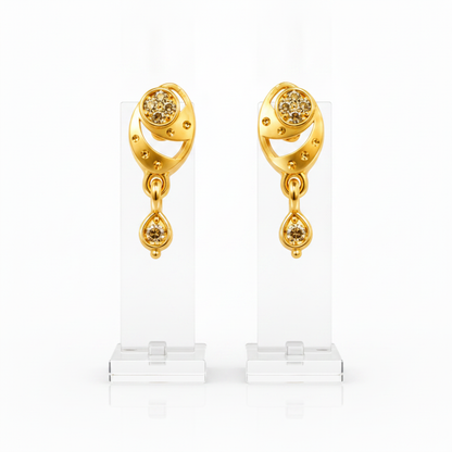 Royal Paisley Crystal Teardrop Dangler Earrings