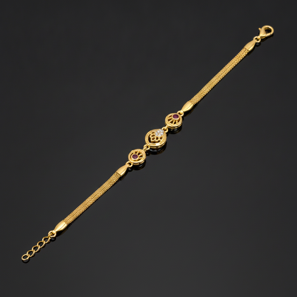 Heritage Ruby Medallion Bracelet for Women & Girls