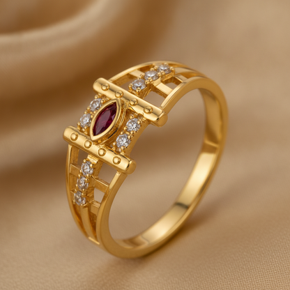 Imperial Ruby Baroque Statement Ring