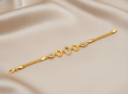 Premium Triple Oval CZ Link Bracelet for Women