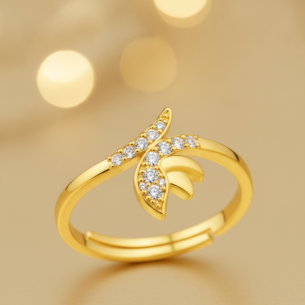NUGOLD Delicate Butterfly CZ Fashion Ring