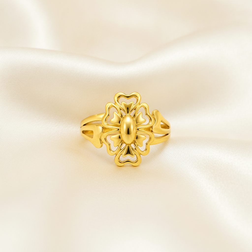 Elegant Floral Openwork Statement Ring for Women