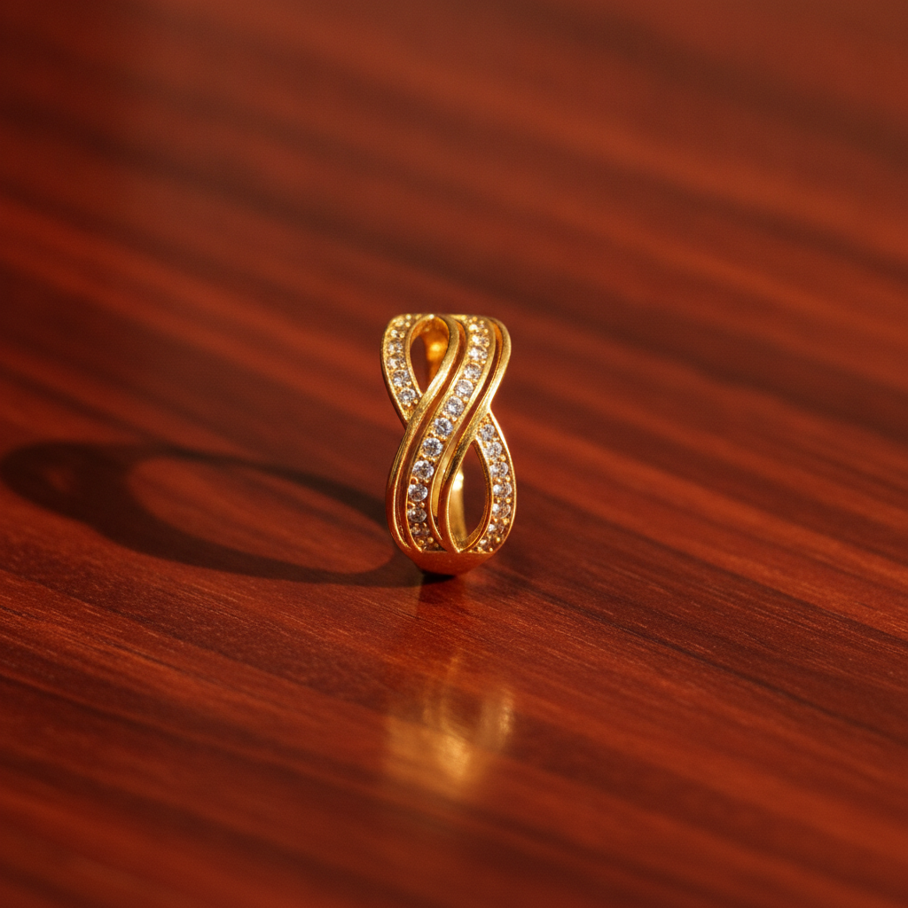Regal Infinity Wave Sparkle Statement Ring for Women