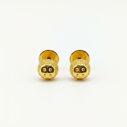 NuGold Textured Round Gold-Toned Stud Earrings for Women