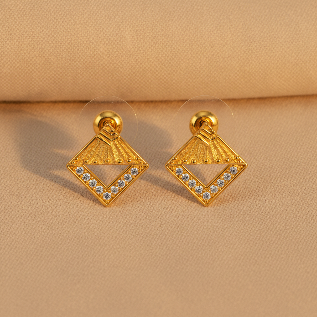 Celestial Faceted V-Chassis Ear-Studs