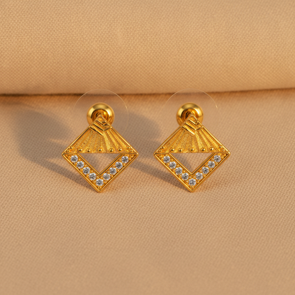 Celestial Faceted V-Chassis Ear-Studs