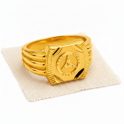 Royal Triad Crest Statement Ring for Men