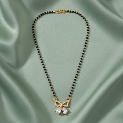 Elegant Butterfly Mangalsutra with Sparkling CZ Stones